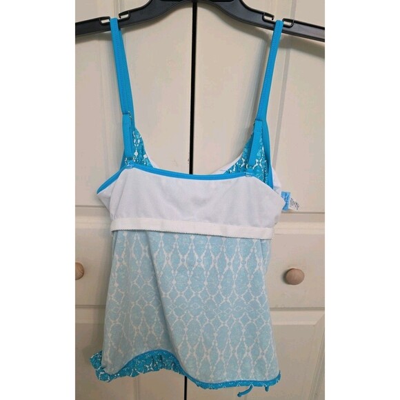 Ocean Avenue Swimwear Tankini Top and Bikini Bottom Set Blue Geometric Size L - Picture 12 of 12